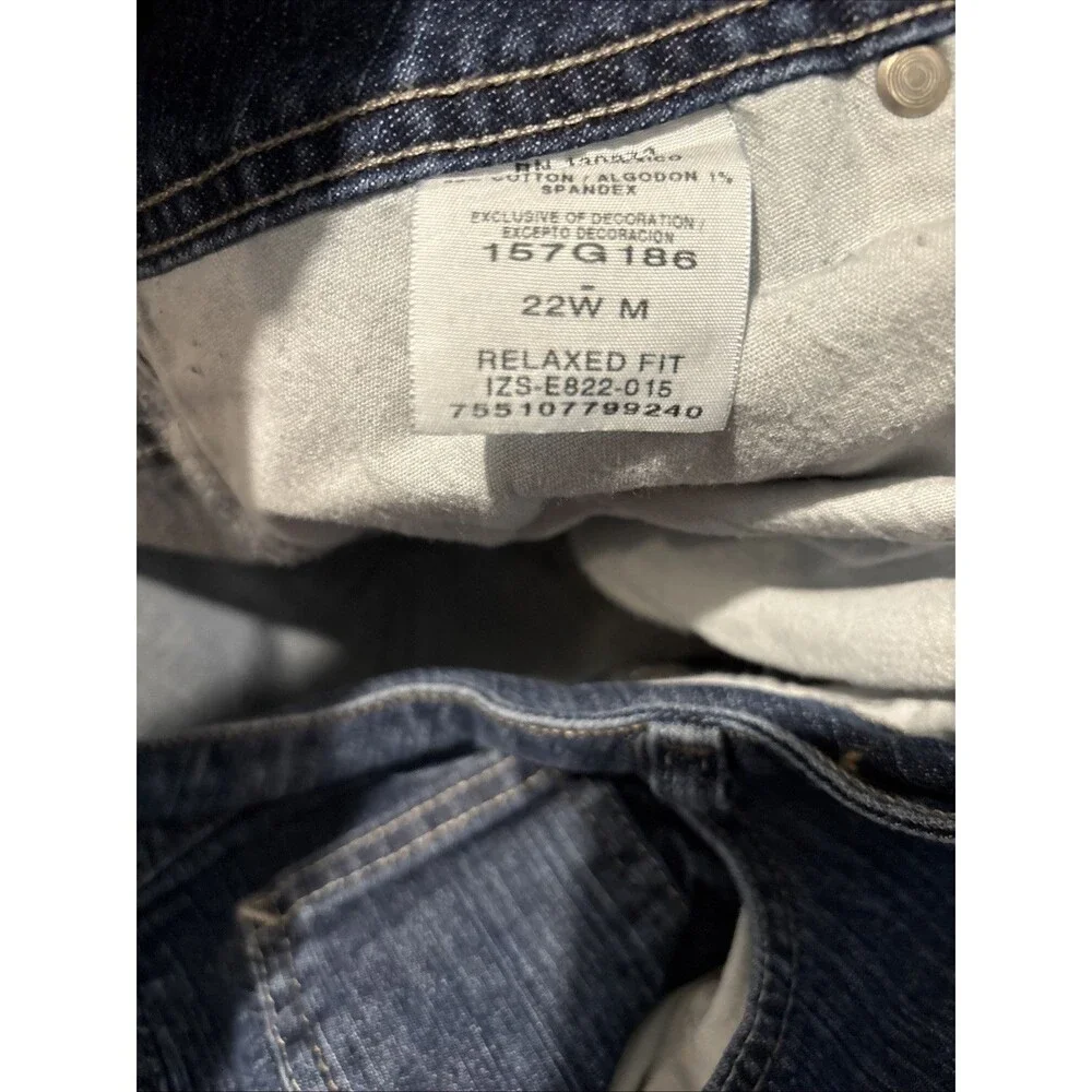 Riders Lee Jeans Women 22W M Blue Relax Straight Pockets Denim Waist 40